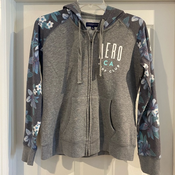 Gray Aeropostale zip up jacket, lightly worn, size large - Picture 1 of 2